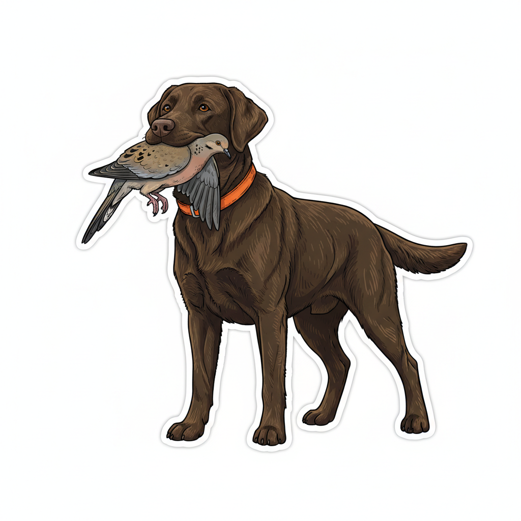 Chocolate Lab with Dove